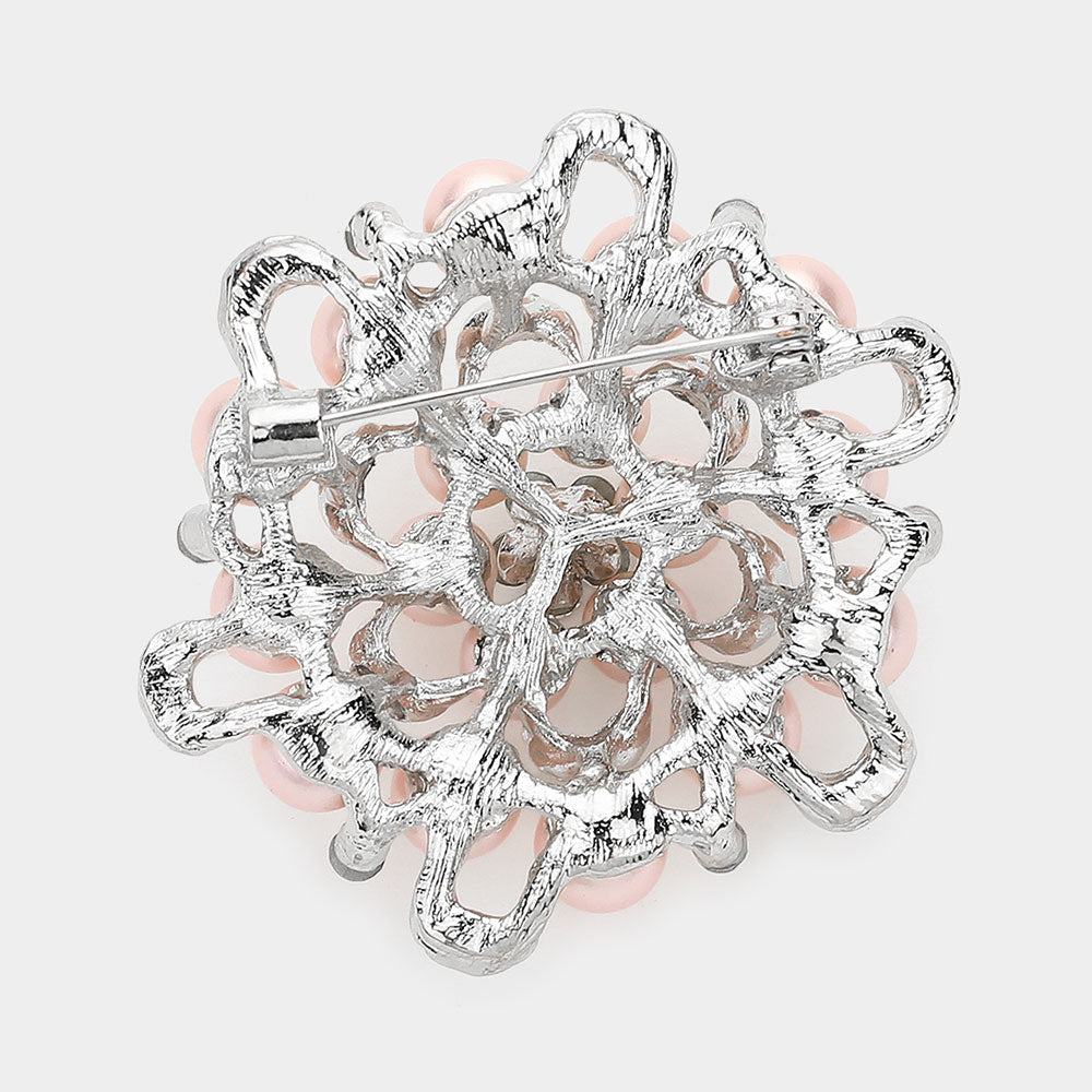 iLLASPARKZ Pearl Crystal Flower Pin Brooch