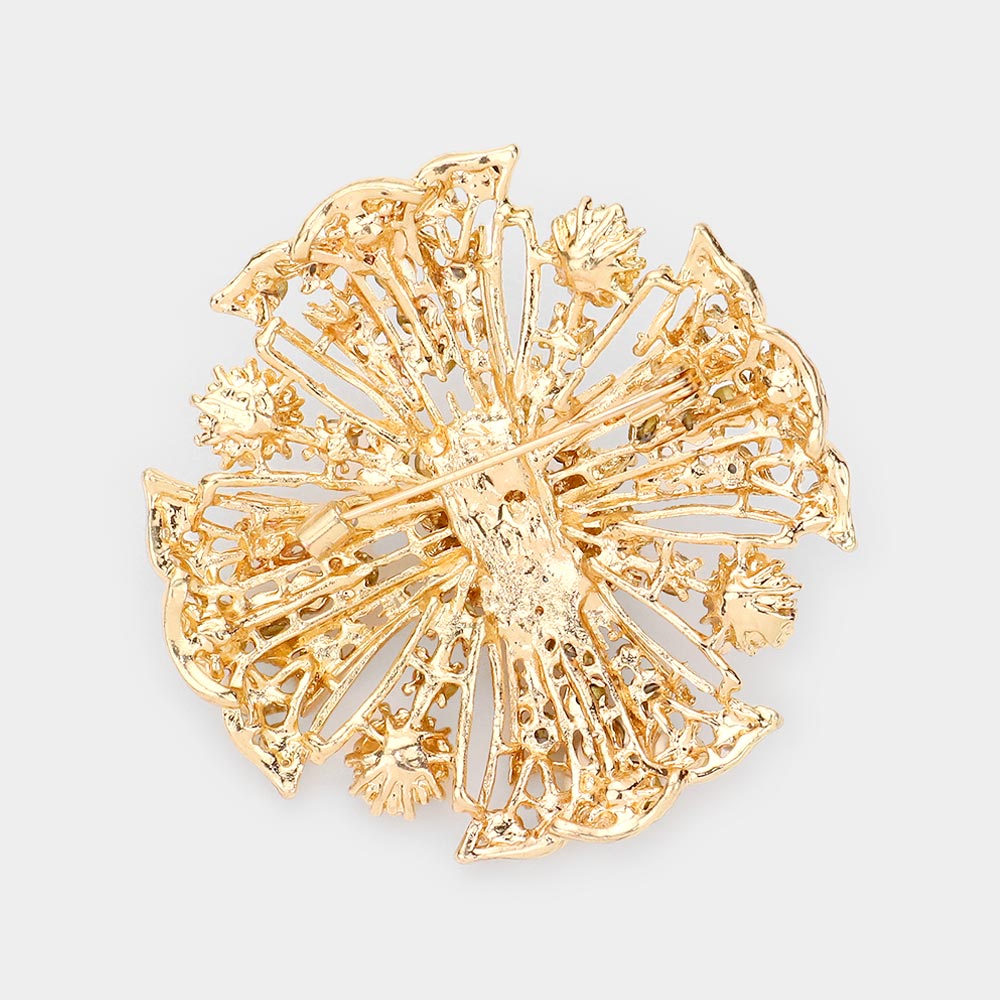 iLLASPARKZ Bubble Stone Embellished Crisscross Detailed Pin Brooch