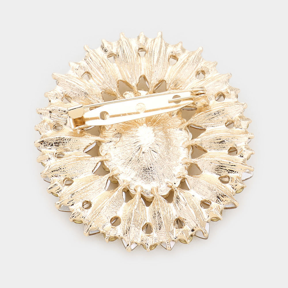 iLLASPARKZ Marquise Crystal Statement Flower Pin Brooch