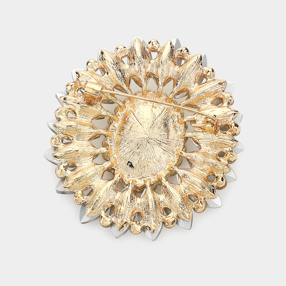 iLLASPARKZ Marquise Crystal Statement Flower Pin Brooch