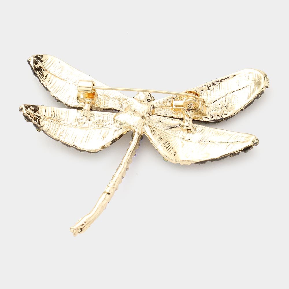 iLLASPARKZ Stone Embellished Metal Dragonfly Pin Brooch