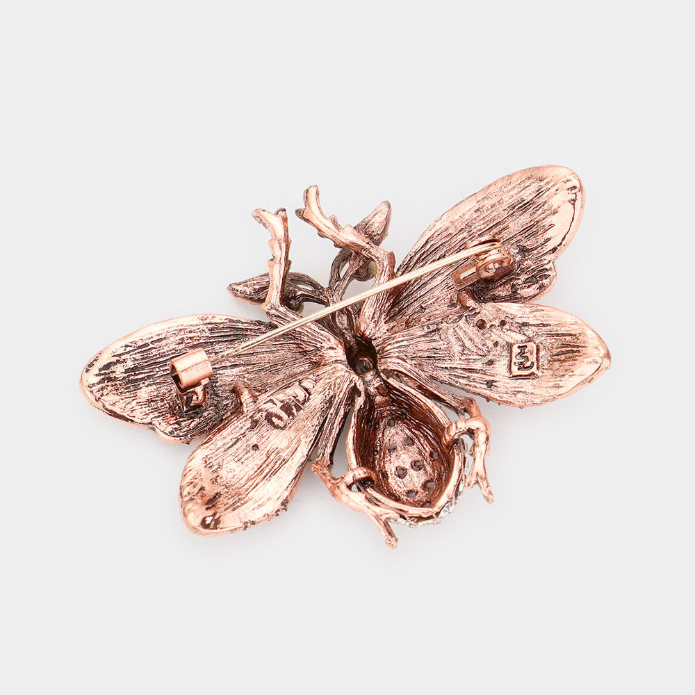 iLLASPARKZ Rhinestone Embellished Honey Bee Pin Brooch