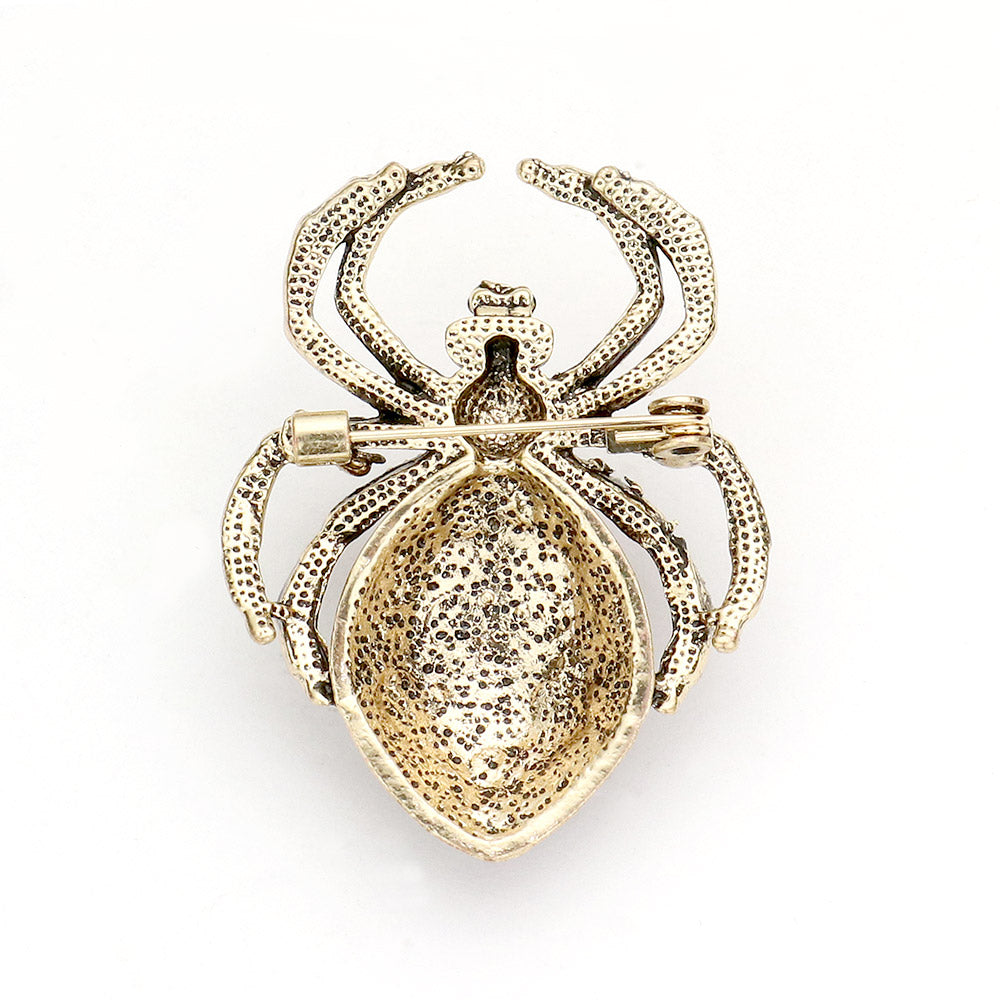 iLLASPARKZ Stone Embellished Spider Pin Brooch