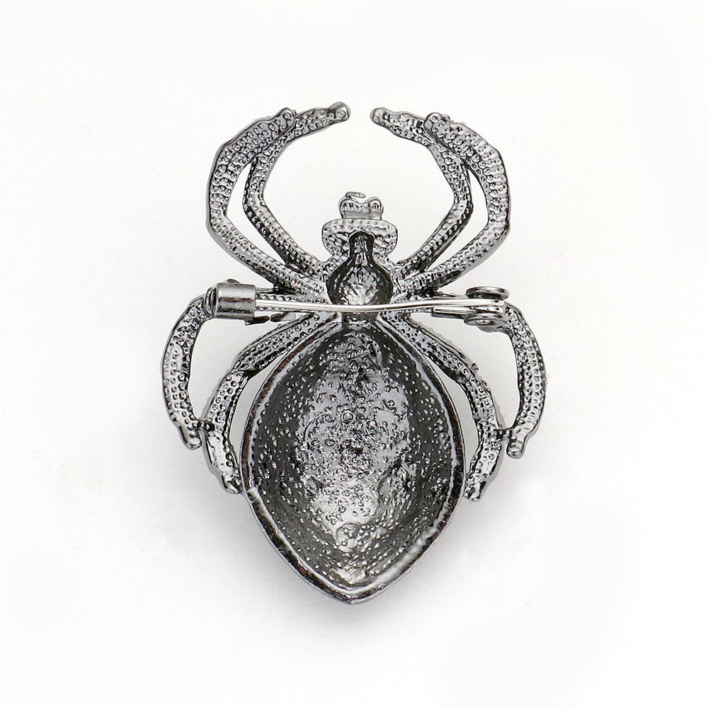 iLLASPARKZ Stone Embellished Spider Pin Brooch