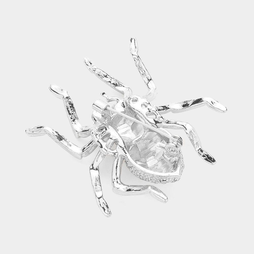 iLLASPARKZ Stone Embellished Spider Pin Brooch