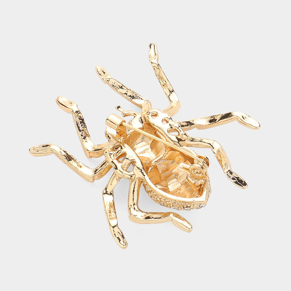 iLLASPARKZ Stone Embellished Spider Pin Brooch