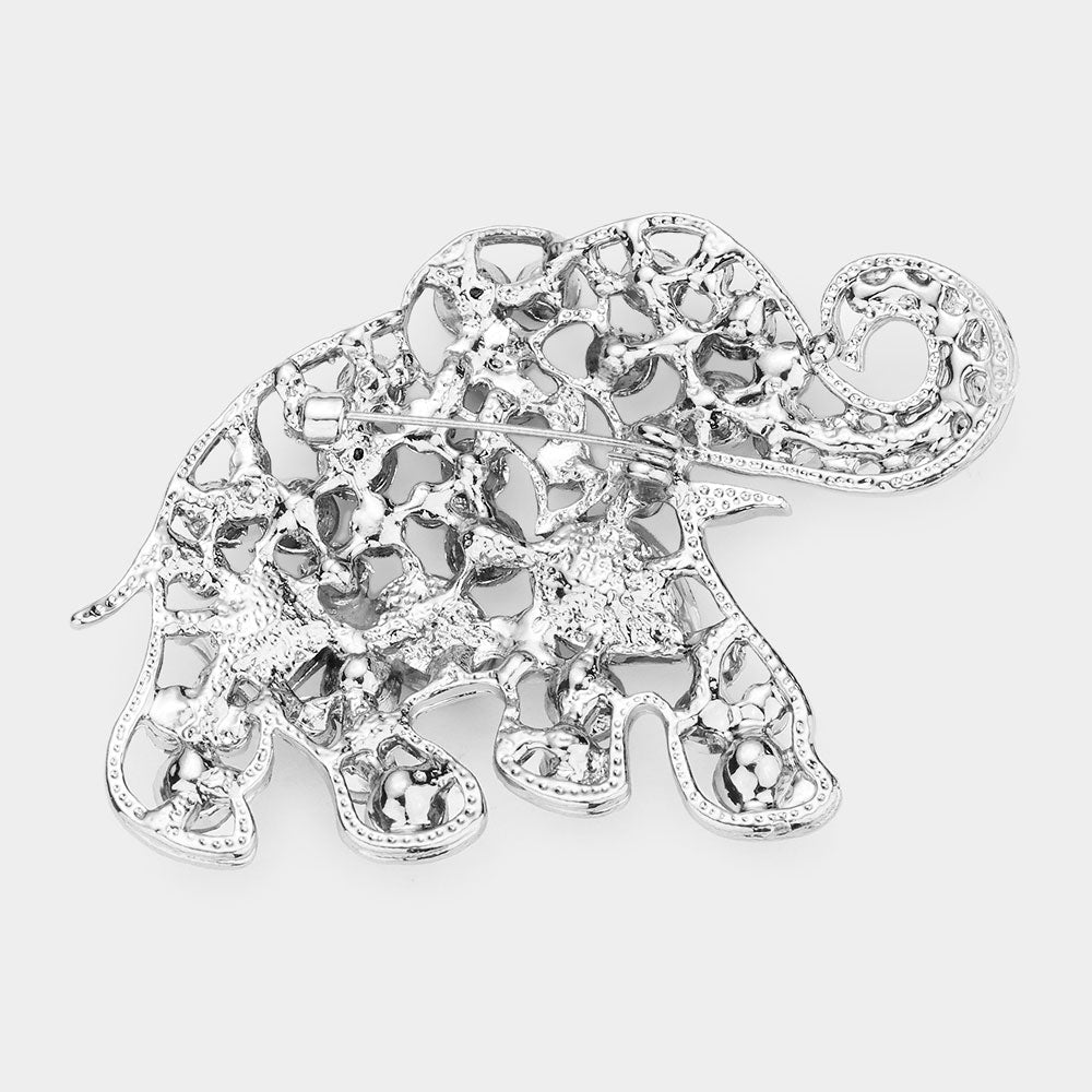 iLLASPARKZ Stone Embellished Elephant Pin Brooch