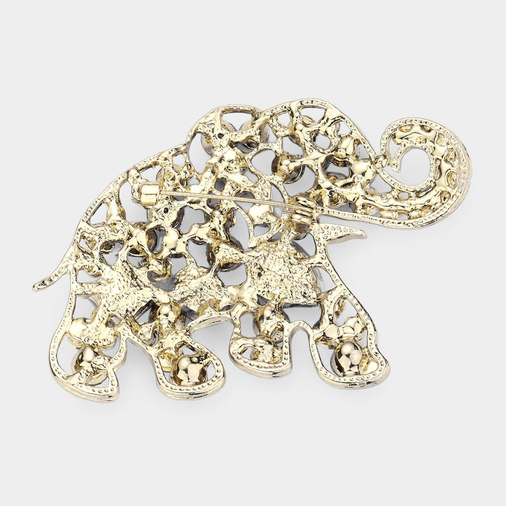 iLLASPARKZ Stone Embellished Elephant Pin Brooch