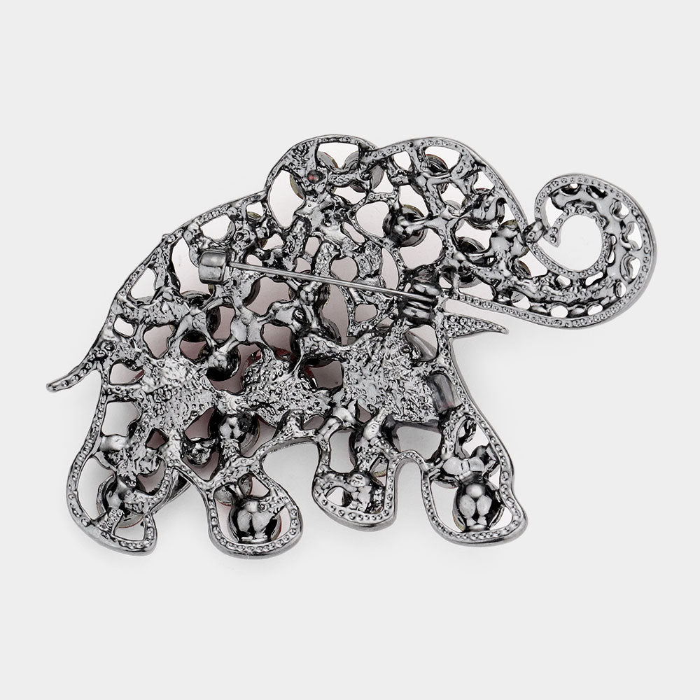 iLLASPARKZ Stone Embellished Elephant Pin Brooch