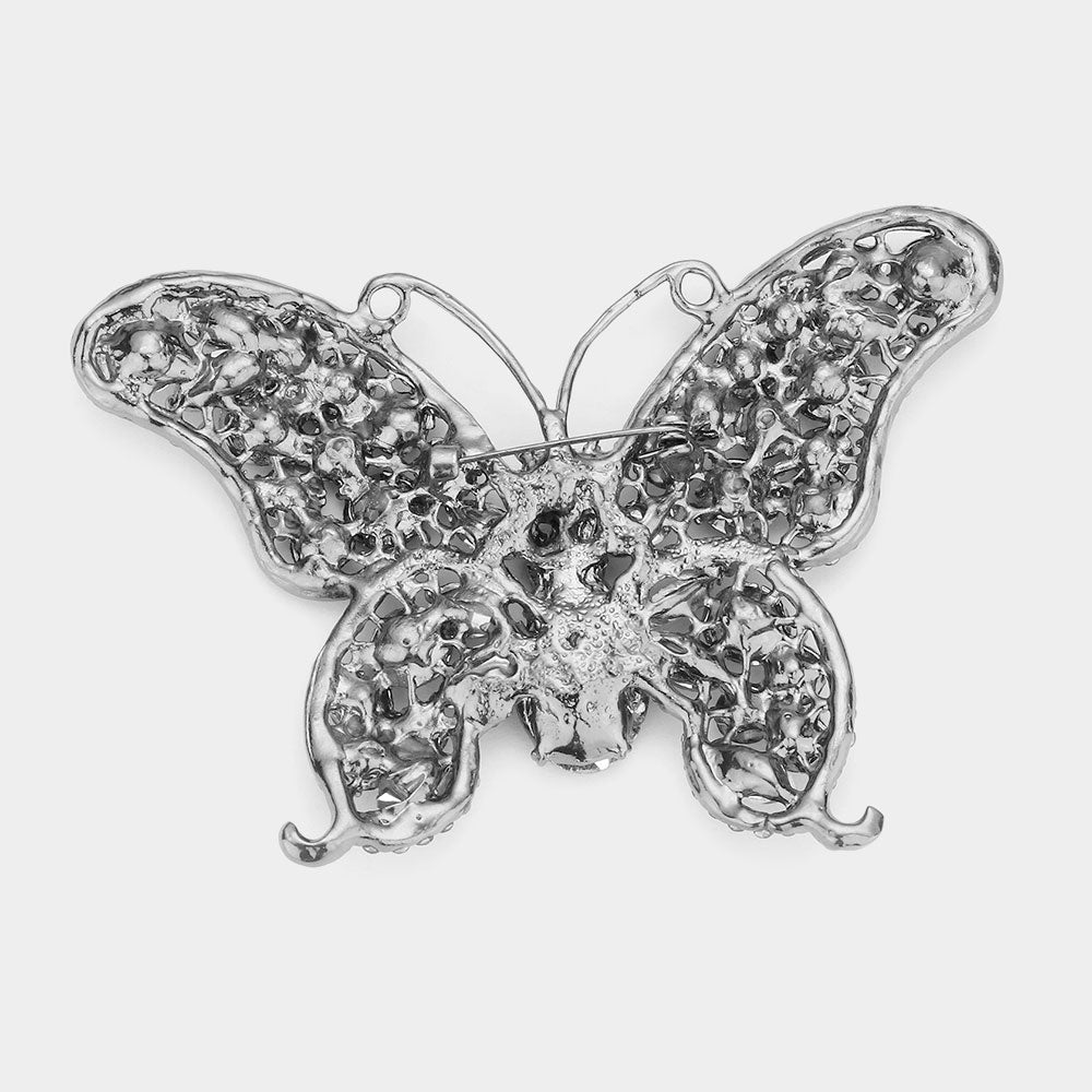 iLLASPARKZ Multi Stone Butterfly Pin Brooch