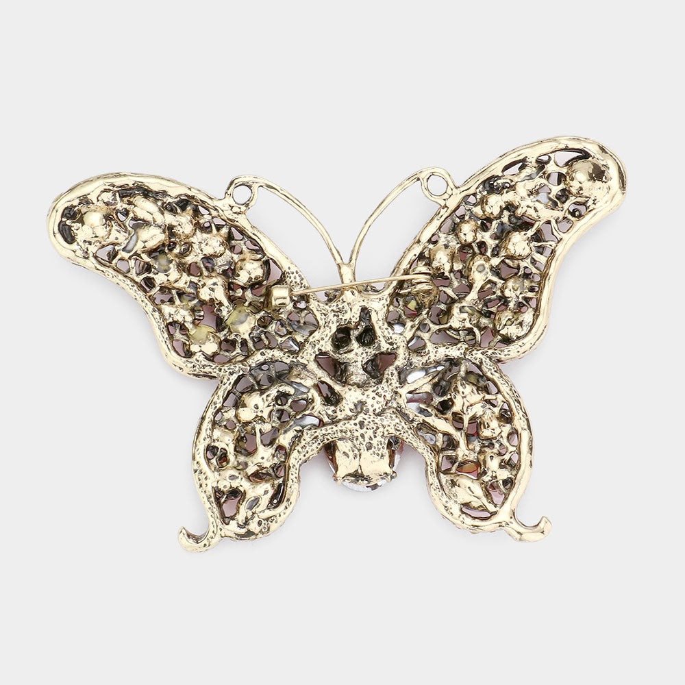 iLLASPARKZ Multi Stone Butterfly Pin Brooch