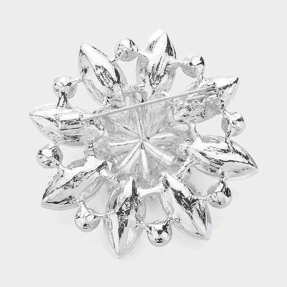 iLLASPARKZ Marquise Stone Accented Flower Pin Brooch