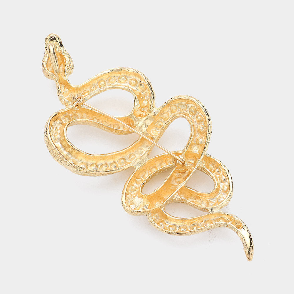 iLLASPARKZ Stone Paved Snake Pin Brooch