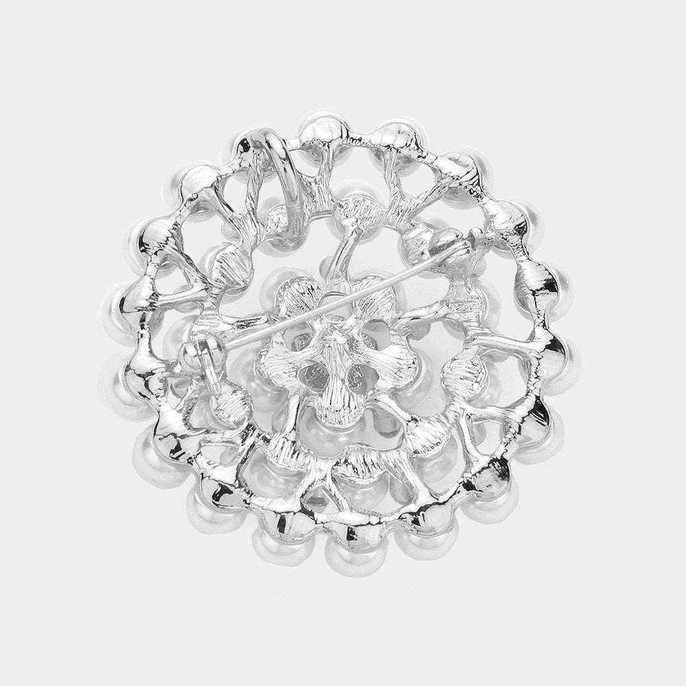 iLLASPARKZ Rhinestone Pointed Pearl Pin Brooch