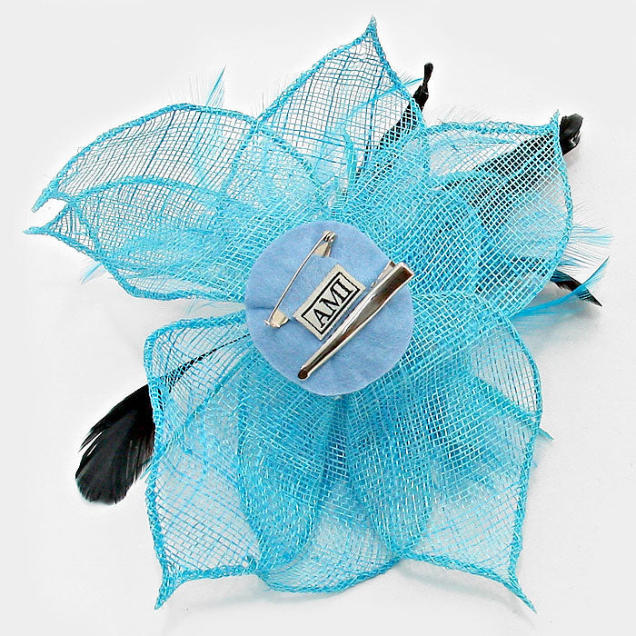 iLLASPARKZ Feather Flower Corsage Brooch / Hair Clip