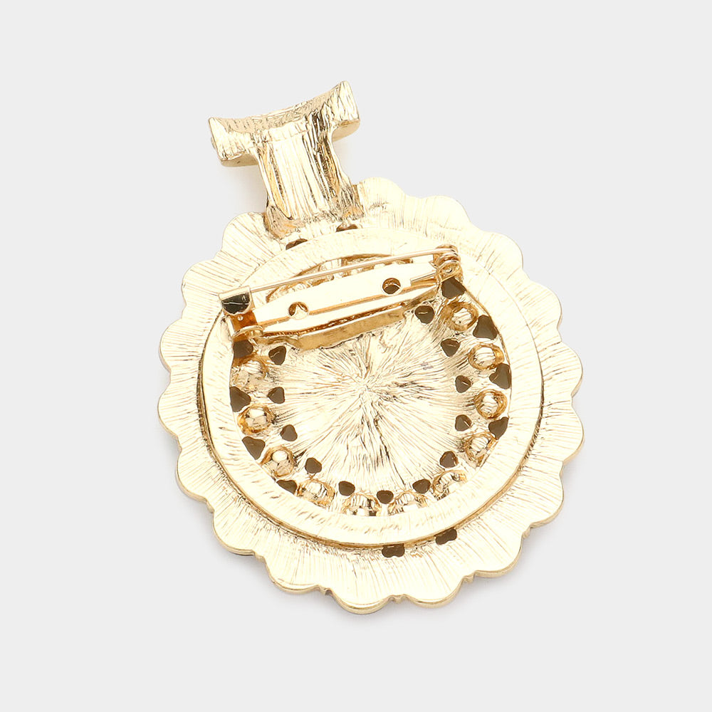 iLLASPARKZ Pearl Stone Embellished Perfume Pin Brooch