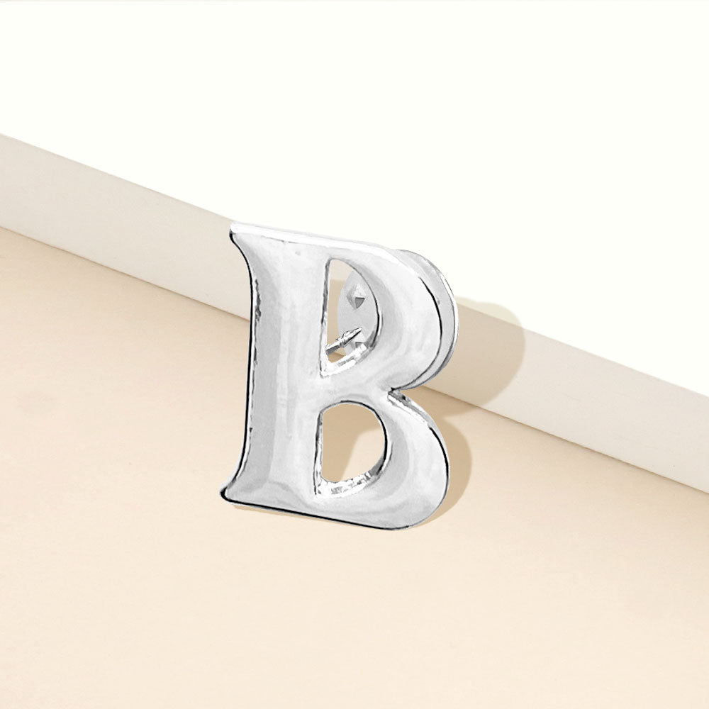 iLLASPARKZ -B- Metal Monogram Initial Lapel Mini Pin Brooch