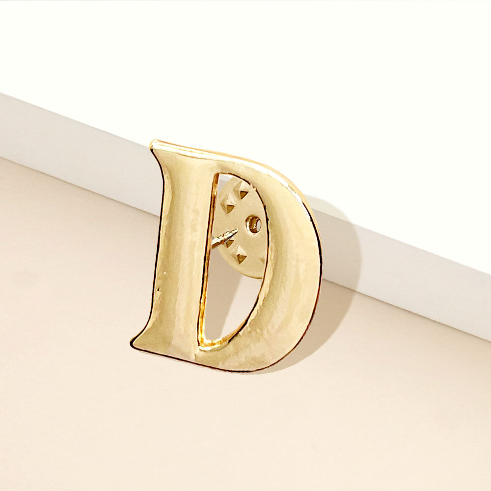 iLLASPARKZ -D- Metal Monogram Initial Lapel Mini Pin Brooch