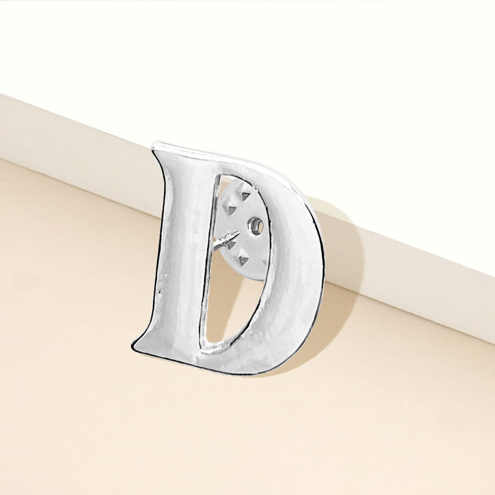 iLLASPARKZ -D- Metal Monogram Initial Lapel Mini Pin Brooch