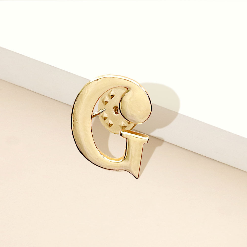 iLLASPARKZ -G- Metal Monogram Initial Lapel Mini Pin Brooch