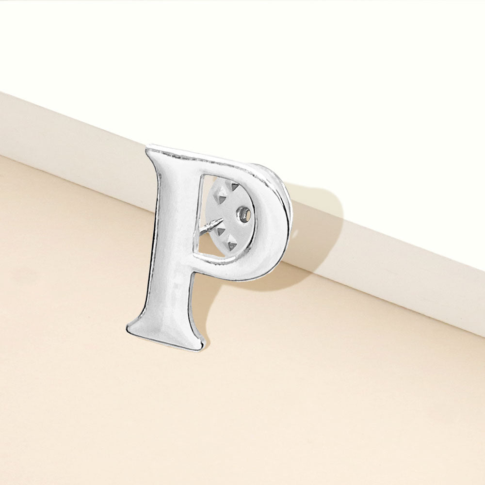 iLLASPARKZ -P- Metal Monogram Initial Lapel Mini Pin Brooch