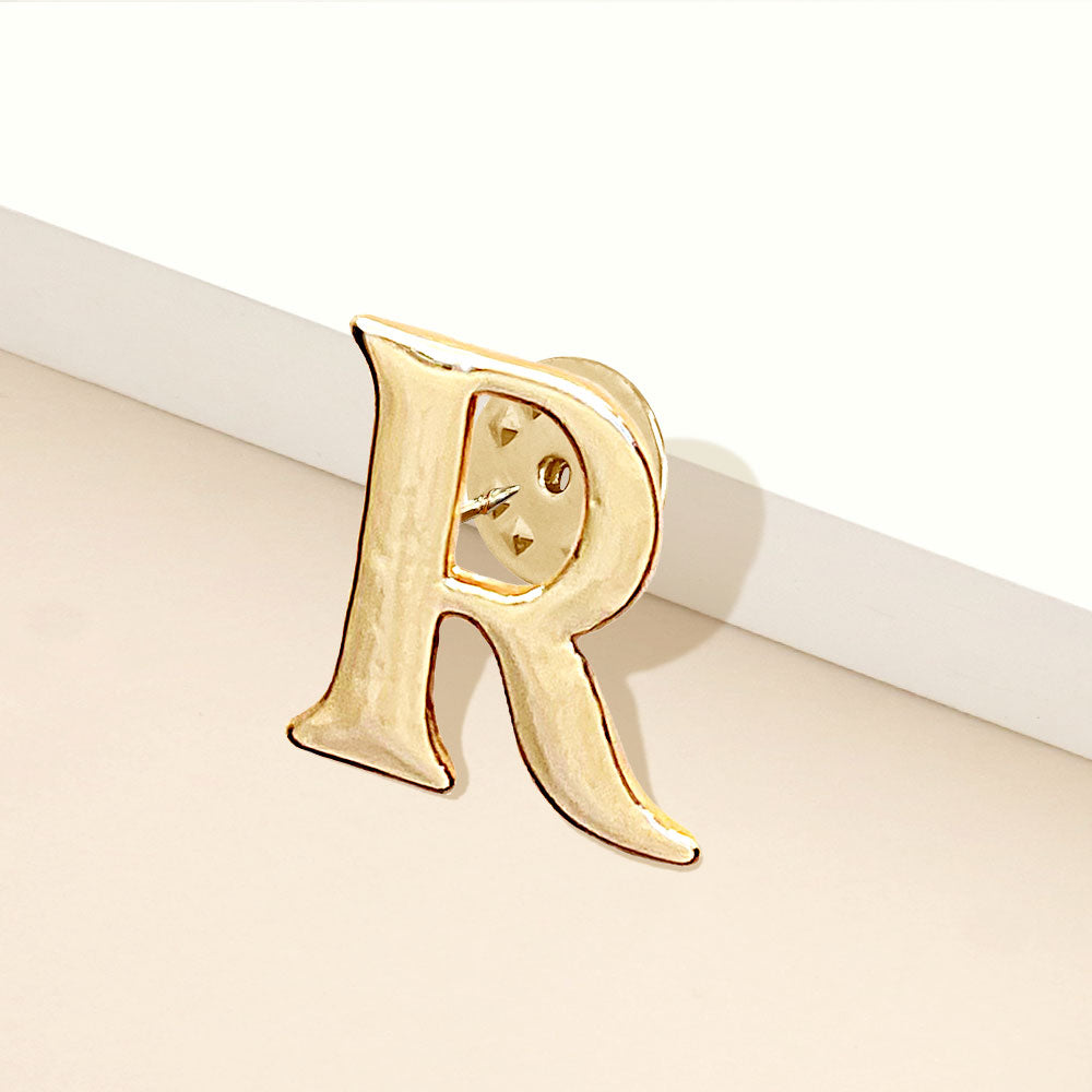 iLLASPARKZ -R- Metal Monogram Initial Lapel Mini Pin Brooch