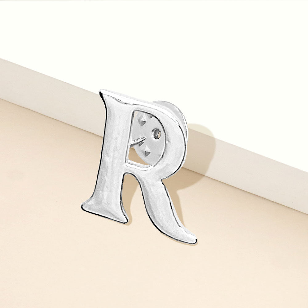 iLLASPARKZ -R- Metal Monogram Initial Lapel Mini Pin Brooch