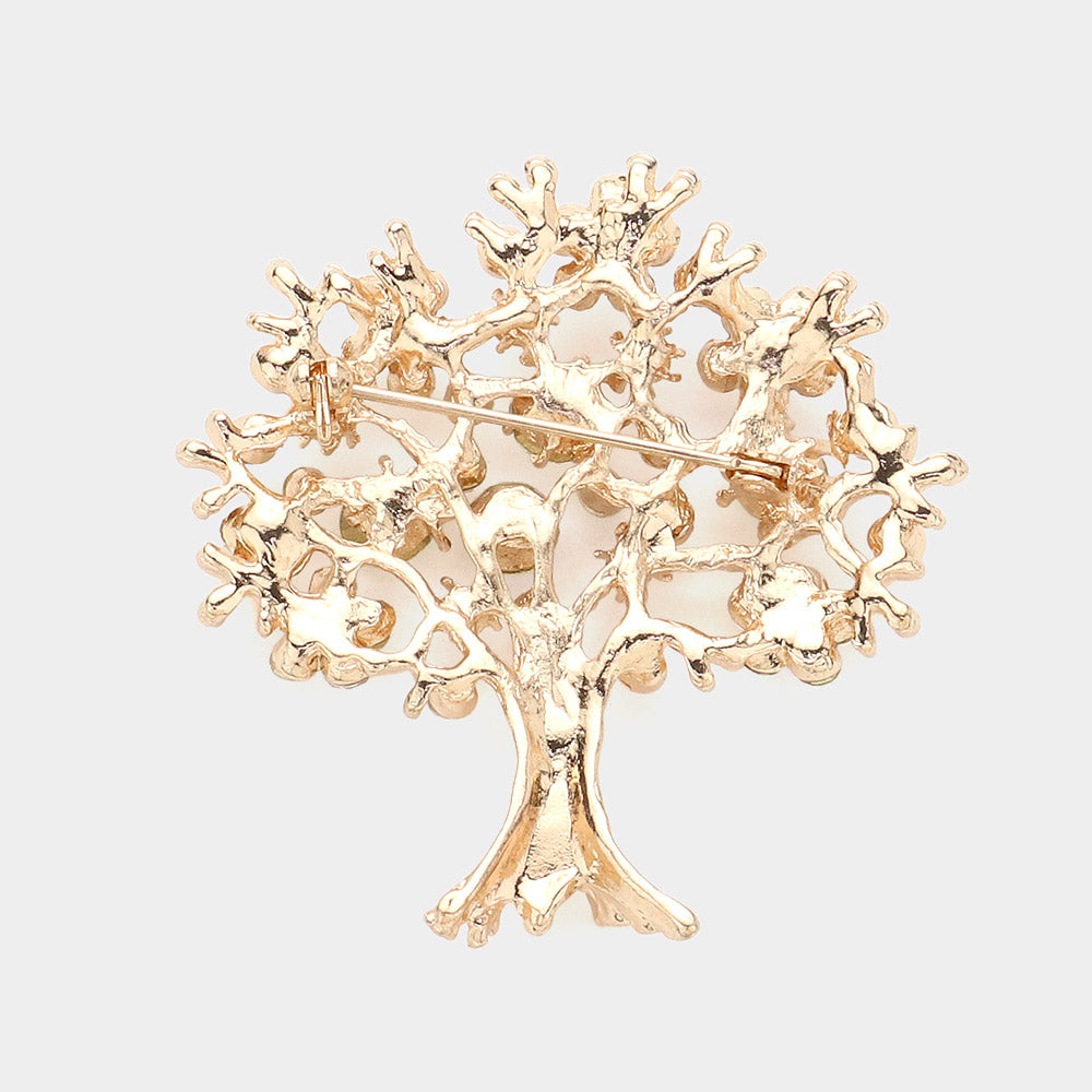 iLLASPARKZ Stone Embellilshed Tree Pin Brooch