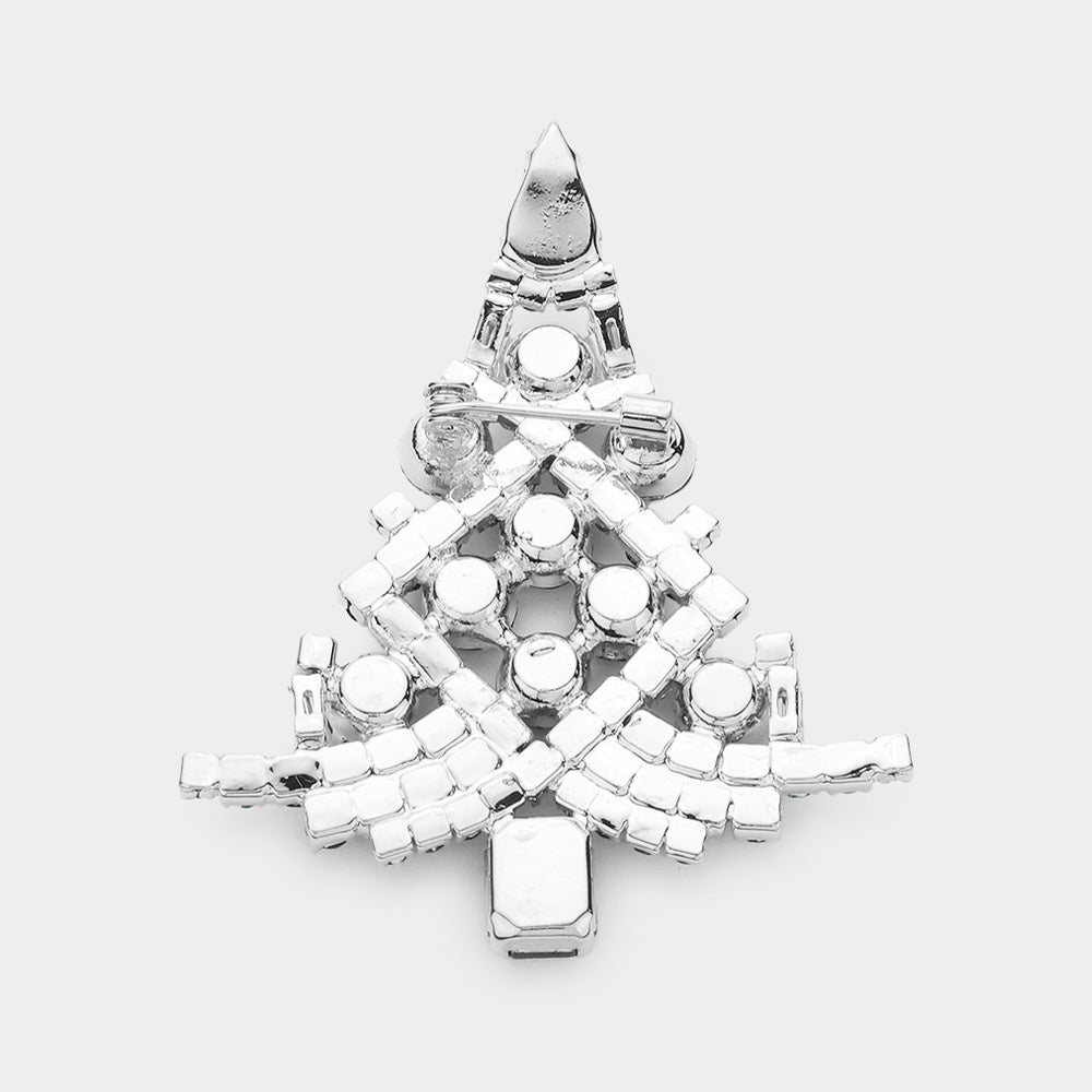 iLLASPARKZ Multi Stone Cluster Christmas Tree Pin Brooch