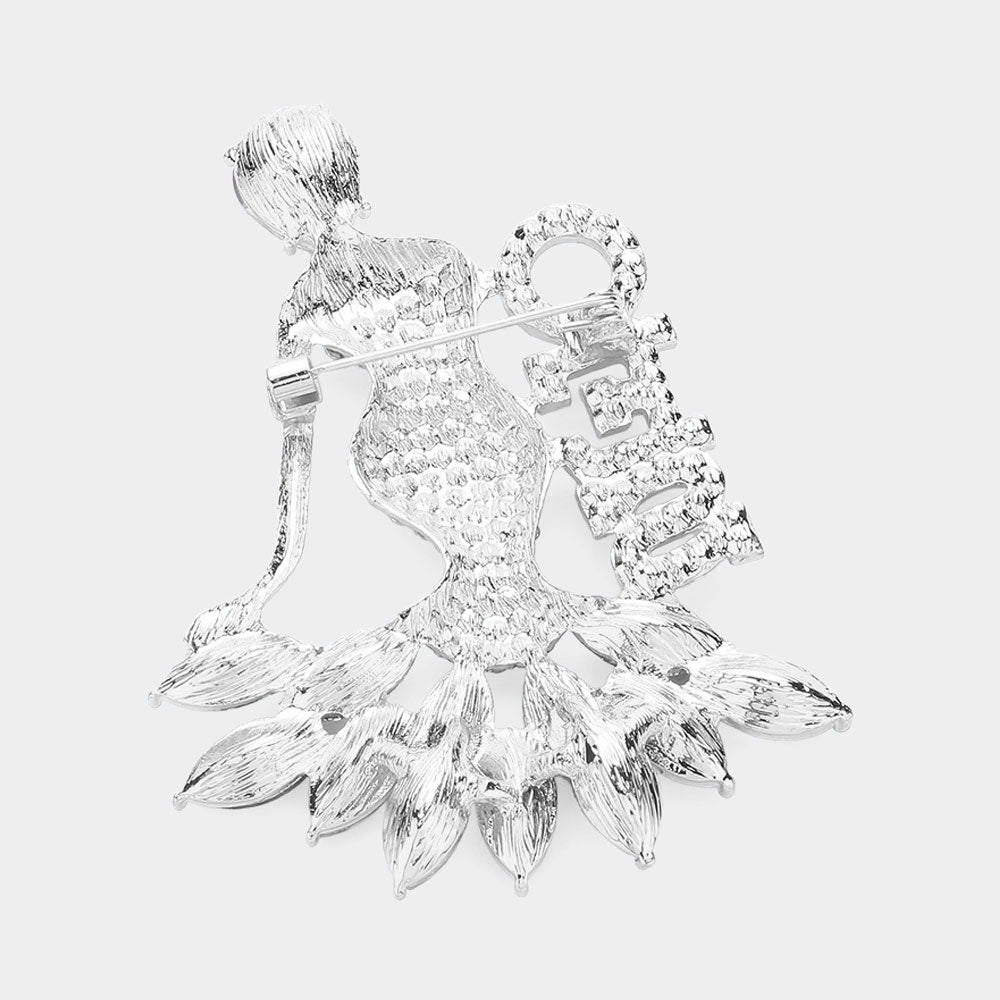 iLLASPARKZ Order Of The Eastern Star Rhinestone Paved Marquise Stone Cluster Embellished Pin Brooch