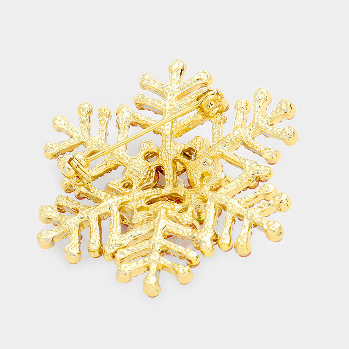 iLLASPARKZ Crystal Rhinestone Snowflake Pin Brooch