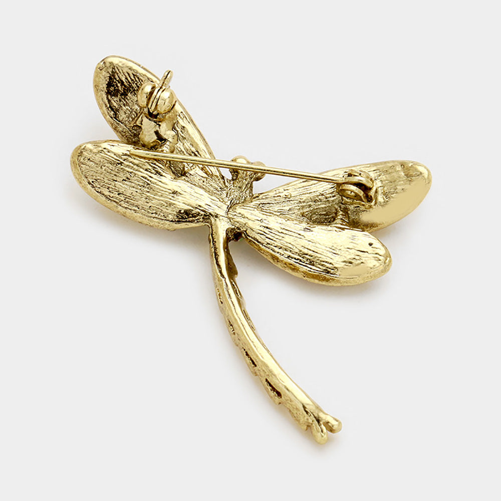 iLLASPARKZ Stone Pave Dragonfly Pin Brooch