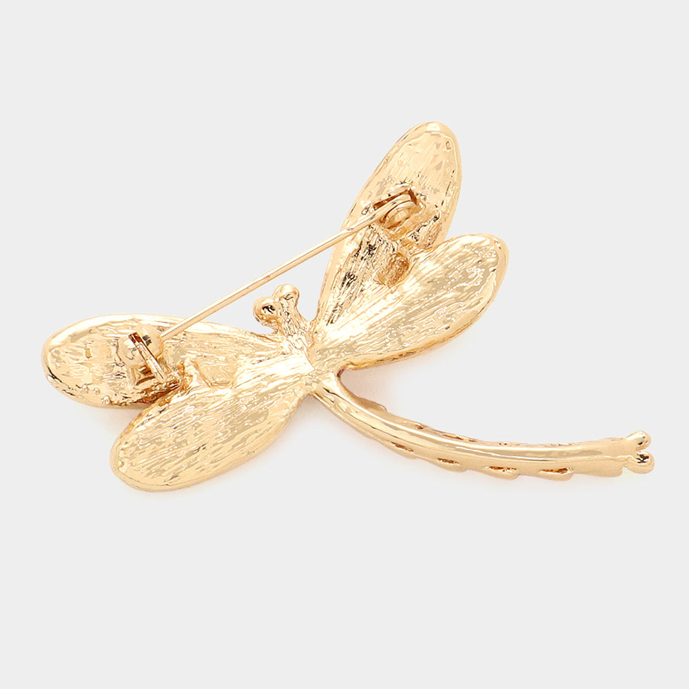 iLLASPARKZ Stone Pave Dragonfly Pin Brooch