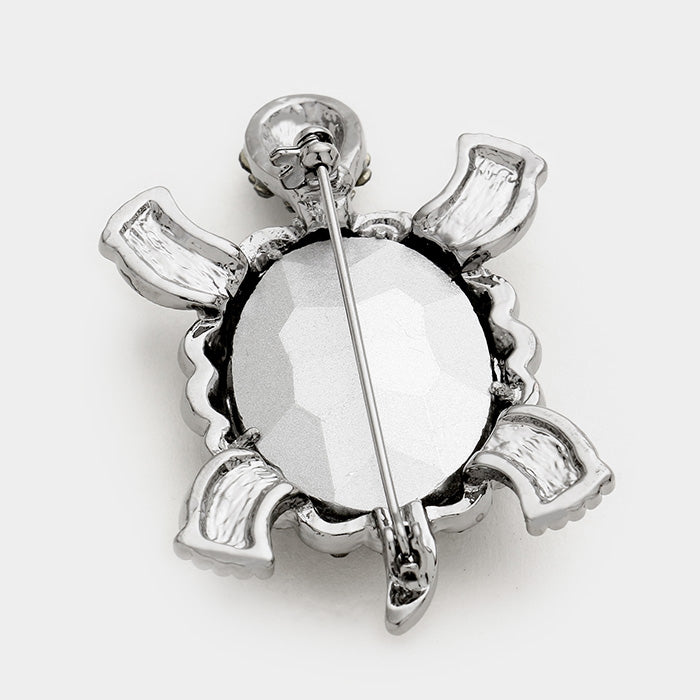 iLLASPARKZ Stone Embellished Turtle Pin Brooch