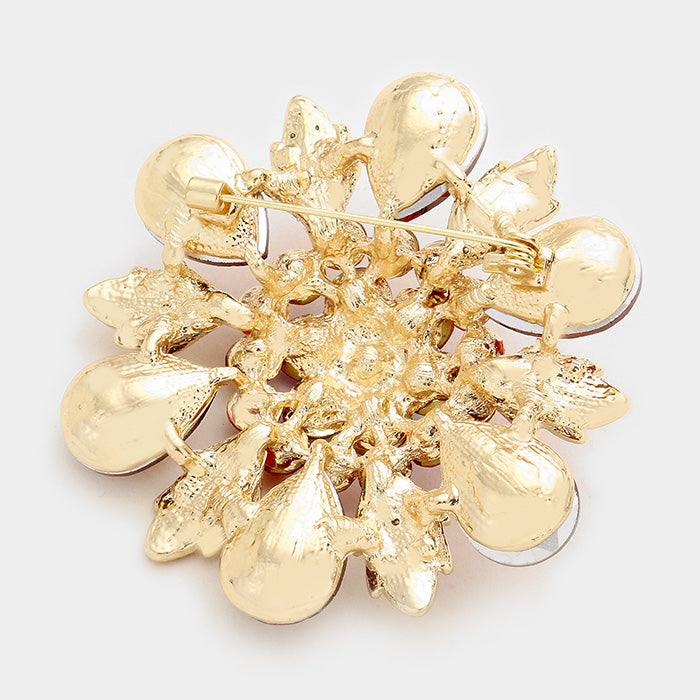 iLLASPARKZ Floral Glass Stone Pin Brooch