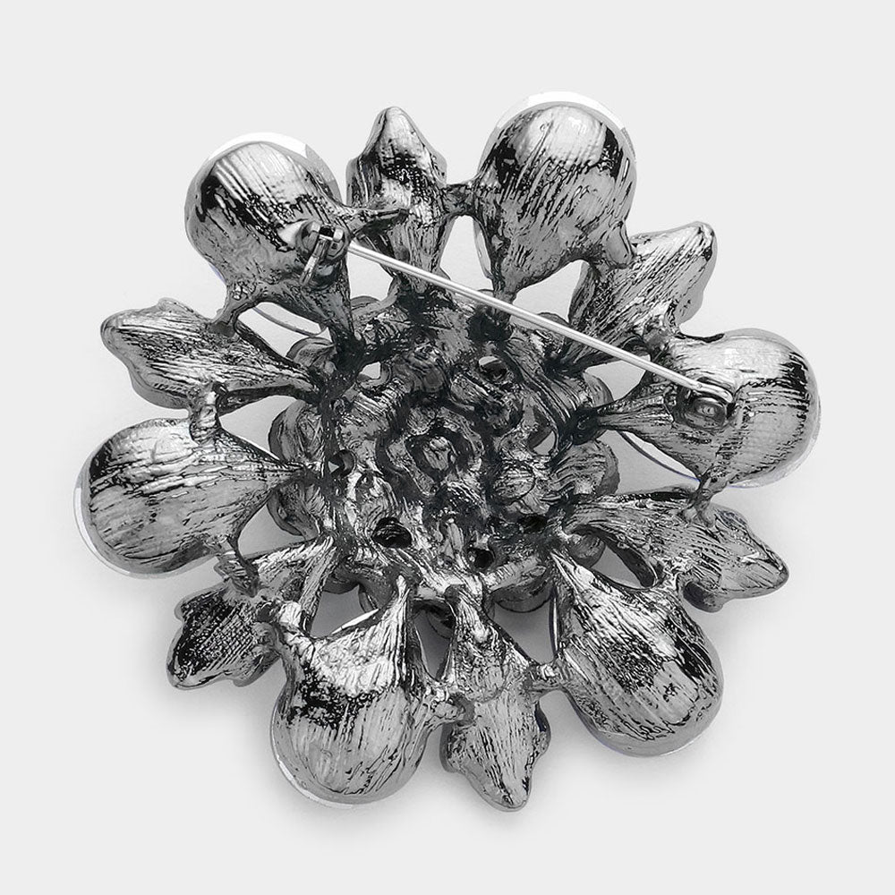 iLLASPARKZ Floral Glass Stone Pin Brooch