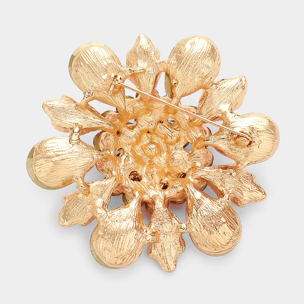 iLLASPARKZ Floral Glass Stone Pin Brooch