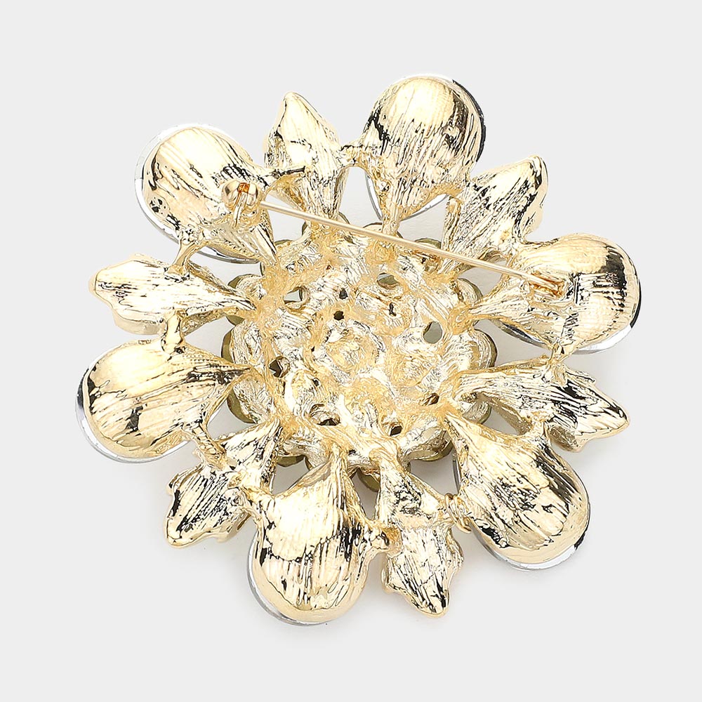 iLLASPARKZ Floral Glass Stone Pin Brooch