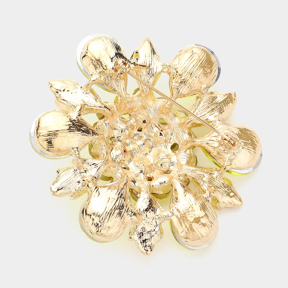 iLLASPARKZ Floral Glass Stone Pin Brooch