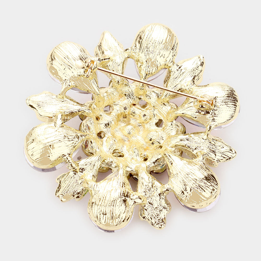 iLLASPARKZ Floral Glass Stone Pin Brooch