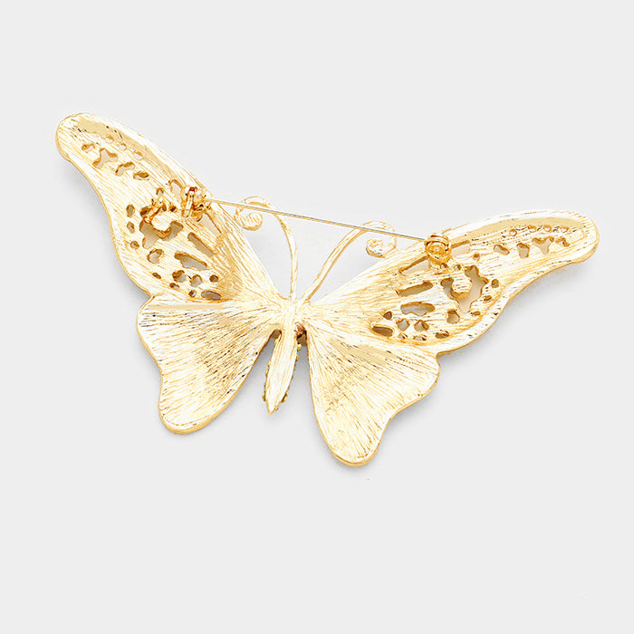 iLLASPARKZ Pave Crystal Rhinestone Butterfly Pin Brooch