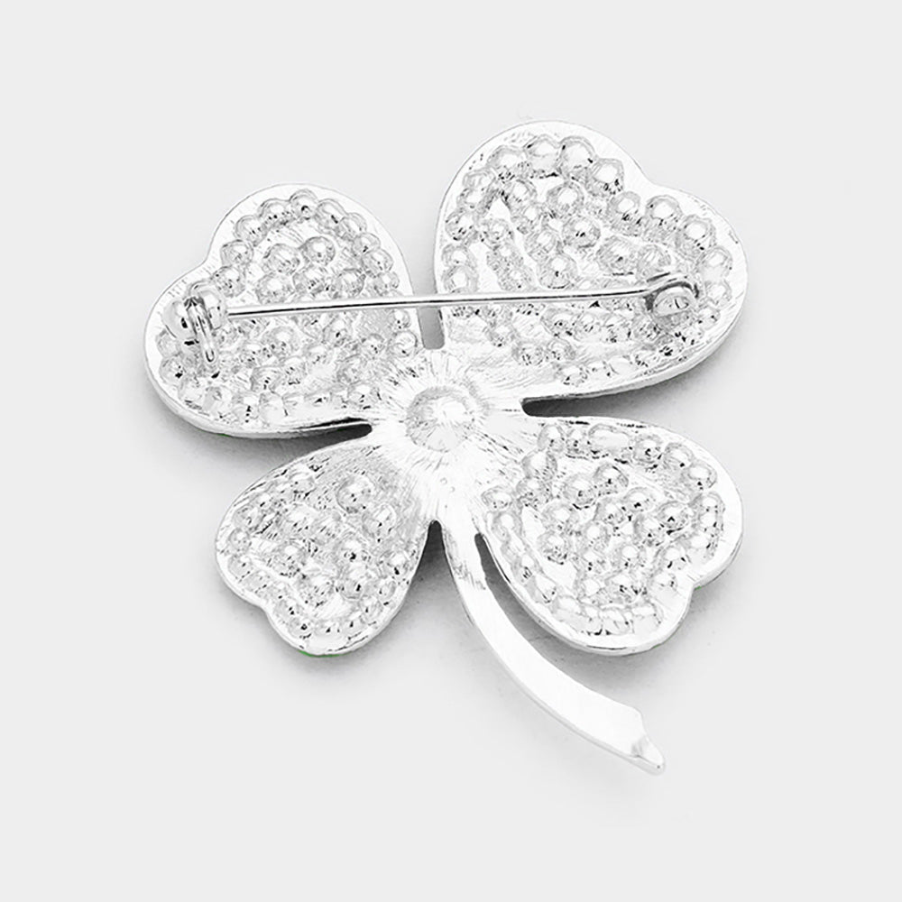 iLLASPARKZ Stone Paved Clover Pin Brooch