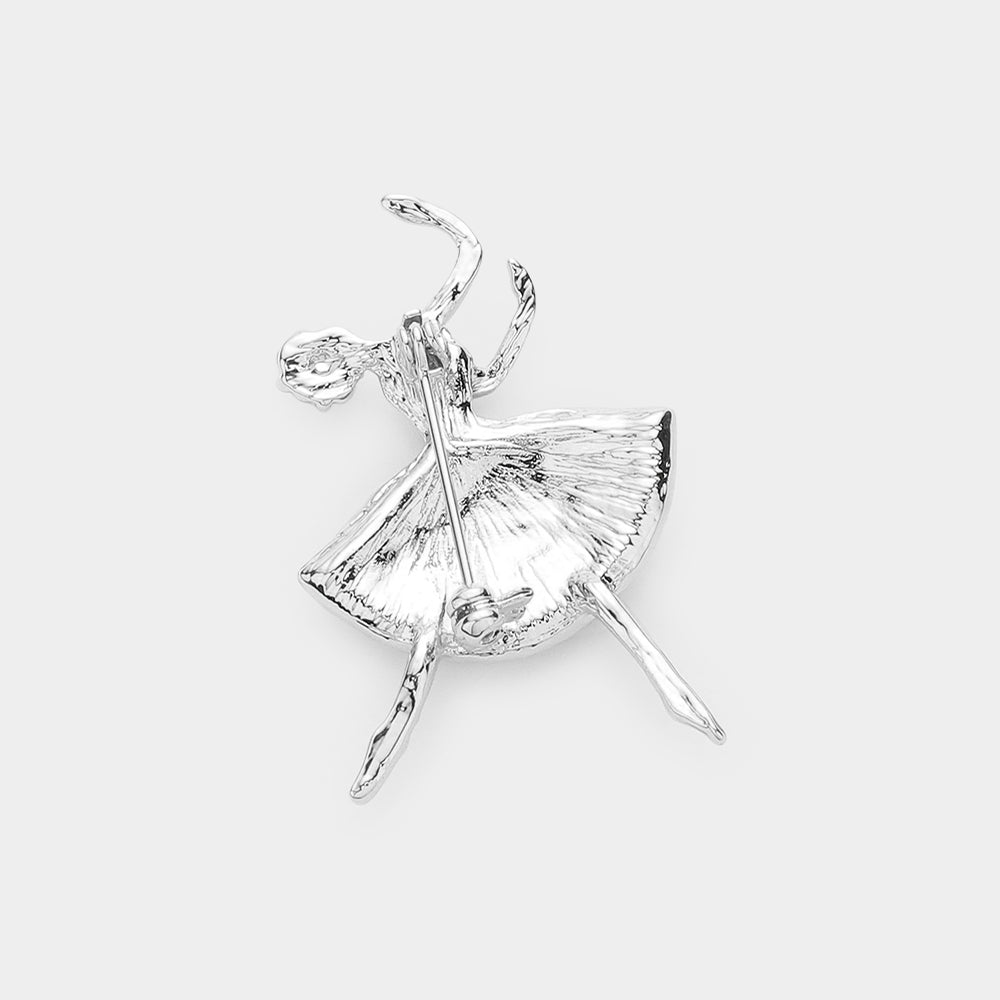 iLLASPARKZ Rhinestone Embellished Ballerina Pin Brooch