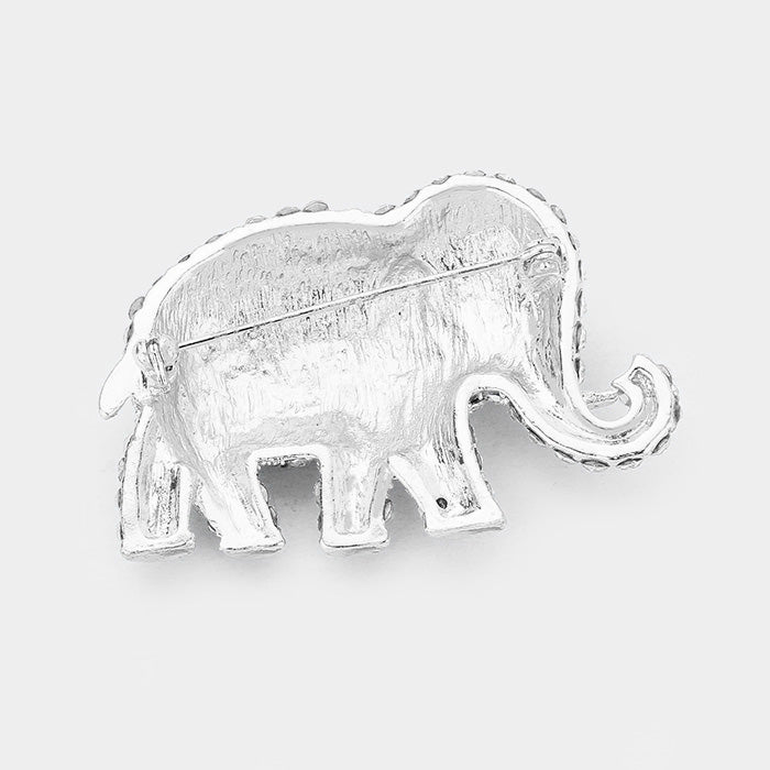 iLLASPARKZ Crystal Pave Elephant Pin Brooch