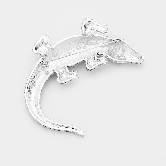 iLLASPARKZ Crystal Pave Crocodile/Alligator Pin Brooch