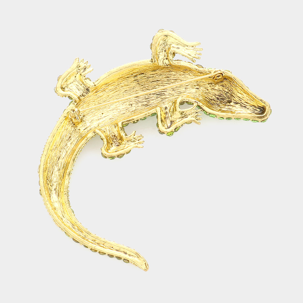 iLLASPARKZ Crystal Pave Crocodile/Alligator Pin Brooch