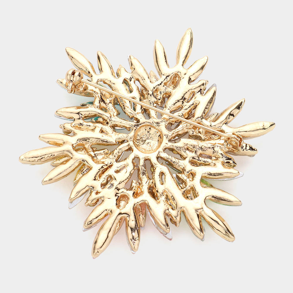 iLLASPARKZ Marquise Stone Cluster Flower Pin Brooch