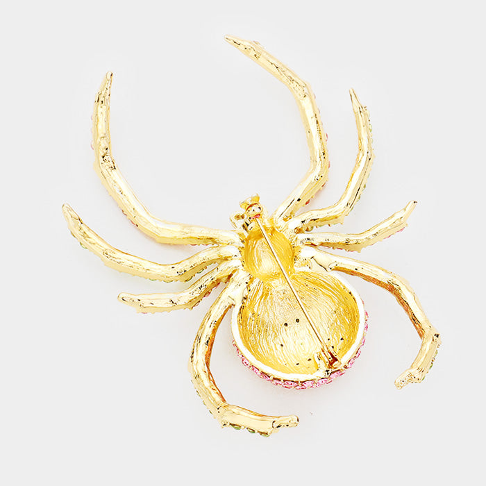 iLLASPARKZ Crystal Embellished Spider Brooch