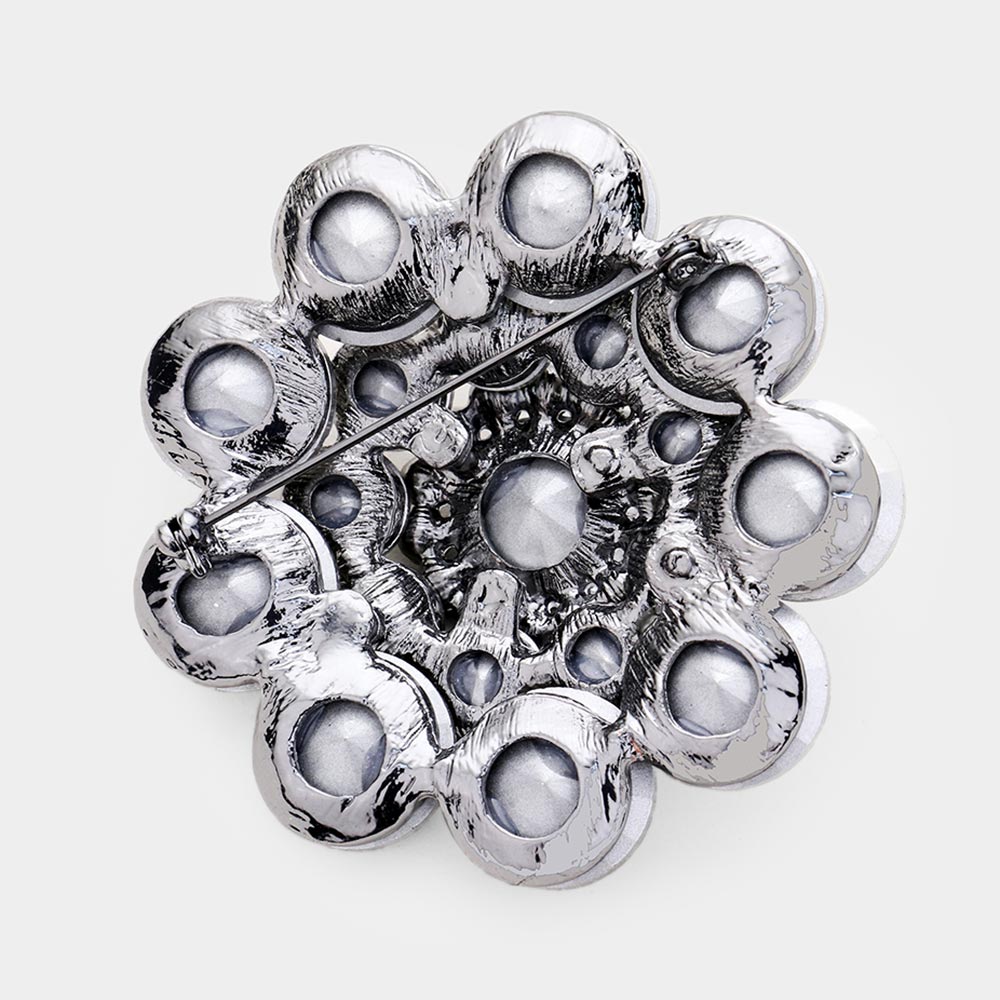 iLLASPARKZ Round Crystal Flower Pin Brooch