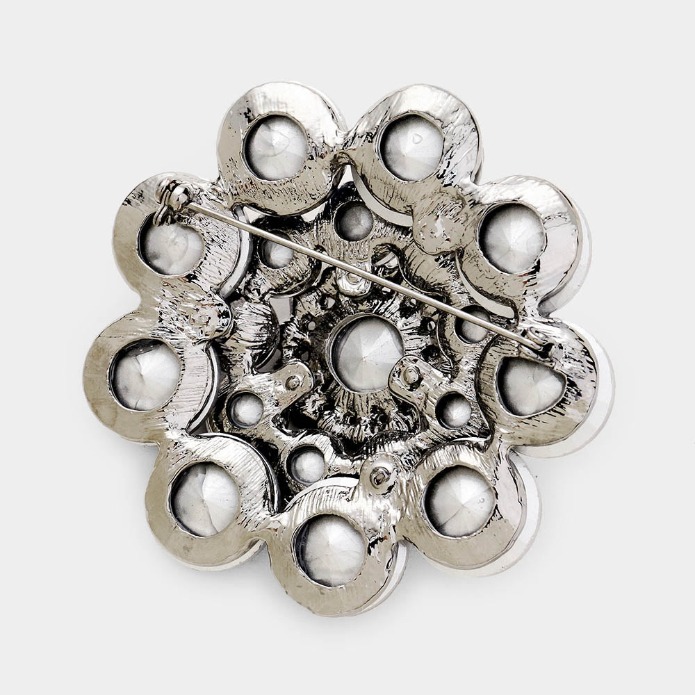 iLLASPARKZ Round Crystal Flower Pin Brooch